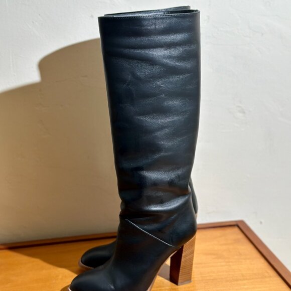 Banana Republic Knee High Black Leather Boots - Picture 3 of 6